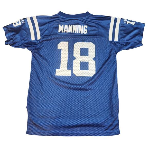 Reebok NFL onfield Indianapolis colts Payton Manning jersey #18 blue & white - Picture 2 of 11